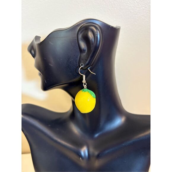 Lemon Statement Earrings - Picture 2 of 2